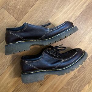 Vintage Y2K Dr. Martens Men’s Dark Brown Leather Oxford Shoes - Size US 9 (8A25)